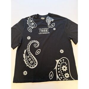 Eighty Eight Men's Paisley Graphic T Shirt Black XL NWT Streetwear